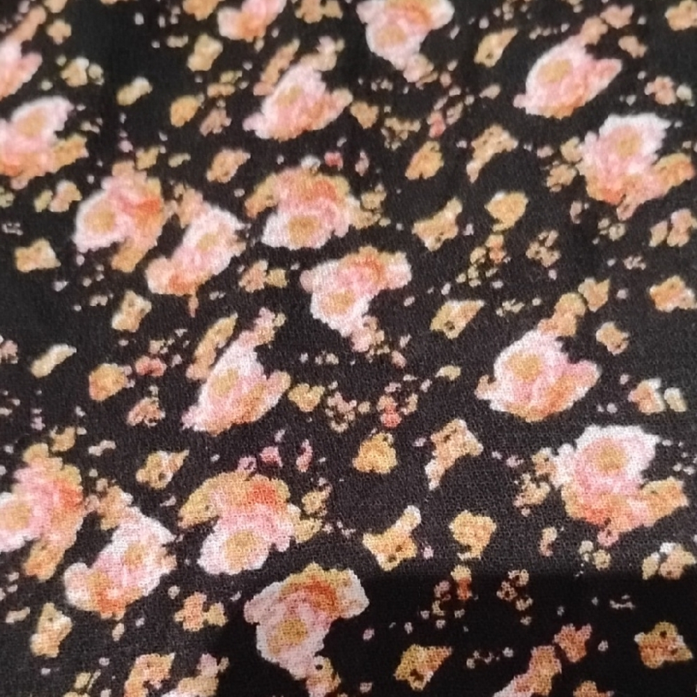 Floral Black and Pink Women's Blouse